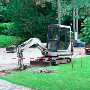 Small Excavator Working In The Park